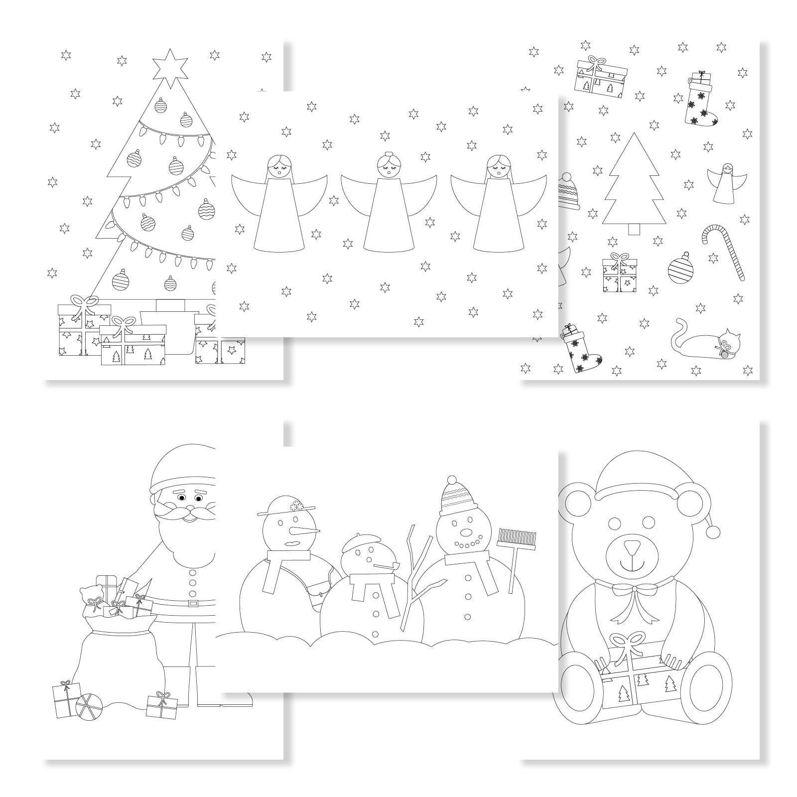Kerst inkleurkaarten