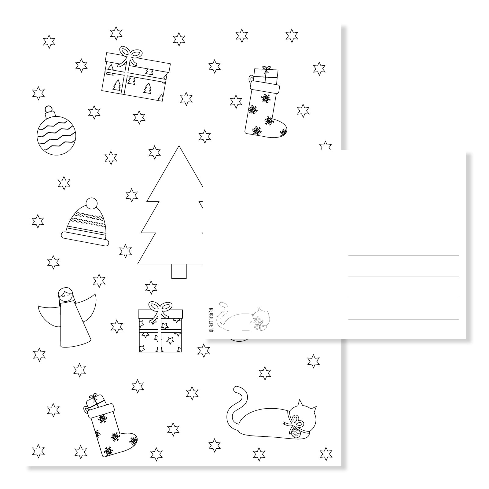Kerst inkleurkaarten