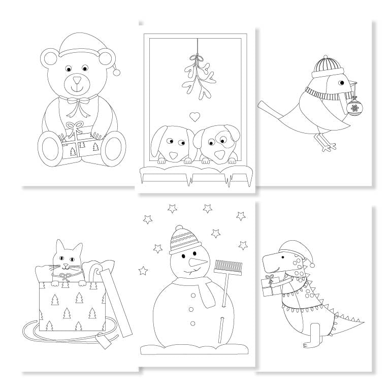 Kerst inkleurkaarten